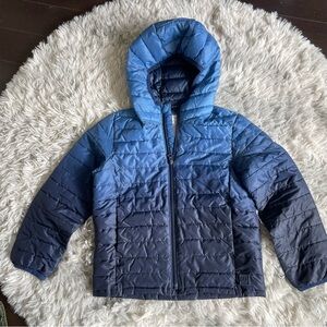 GAP Kids Recycled Lightweight Puffer Jacket, blue ombre, size SMALL